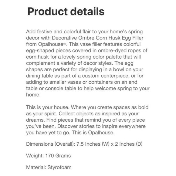 Corn Husk Egg Vase Filler Easter Holiday Spring Decor Pink and Cream NIB - Picture 7 of 7